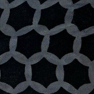 Black Satin Hexagon Star Burnout Scarf 8"x42", double sided